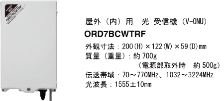 光受信機（V-ONU）ORD7BCWTRF