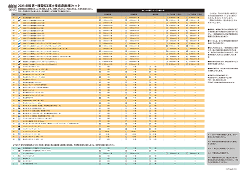 2023年版 第一種電気工事士 技能試験 材料セットのご案内｜Ohmsha